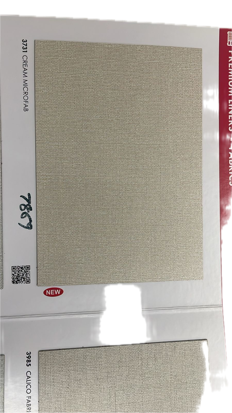 Durian Cream Microfab inner laminate swatch – design 3731 – available at Samta Plywood Centre Ahmedabad