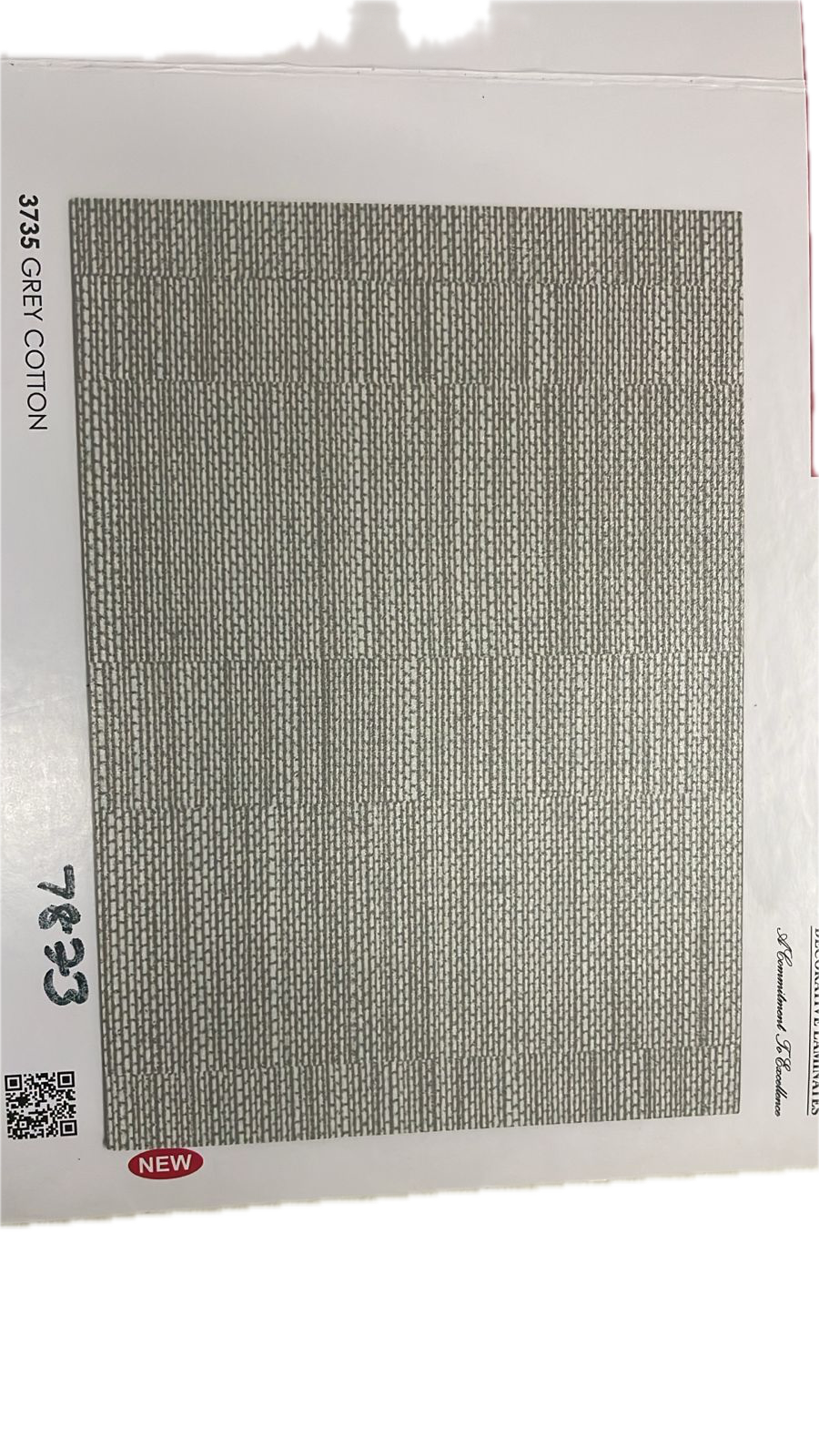 Durian Grey Cotton inner laminate swatch – design 3735 – Samta Plywood Centre Ahmedabad