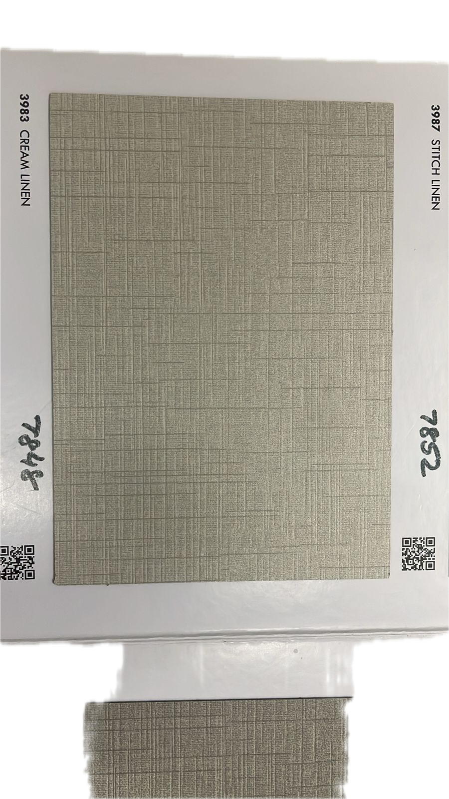 Durian Cream Linen inner laminate swatch – design 3983 – Samta Plywood Centre Ahmedabad