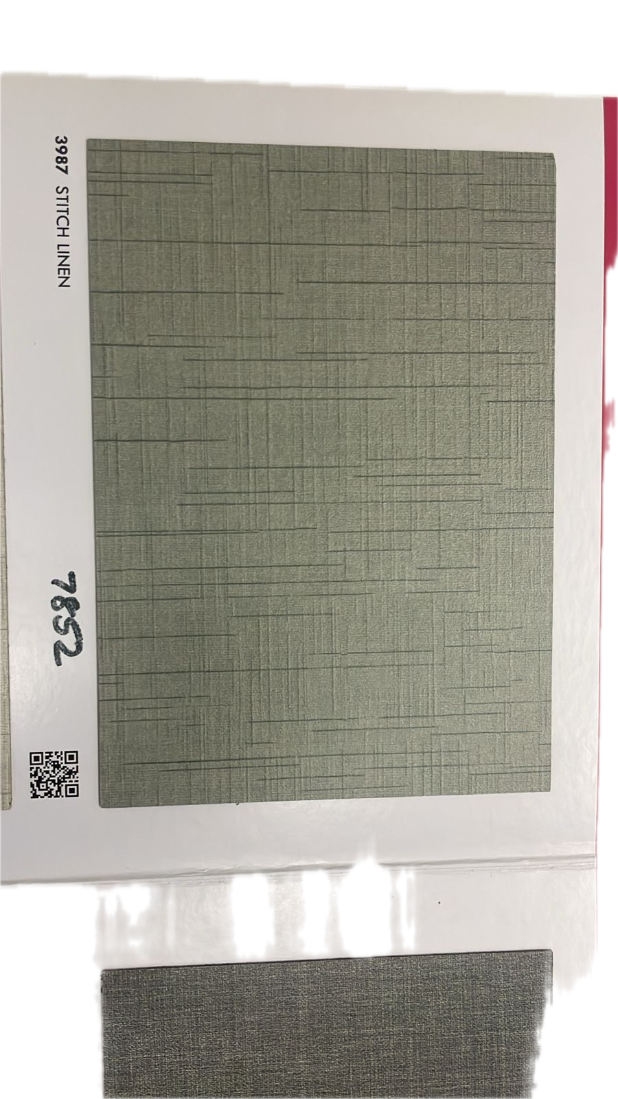 Durian Stitch Linen inner laminate swatch – design 3987 – Samta Plywood Centre Ahmedabad