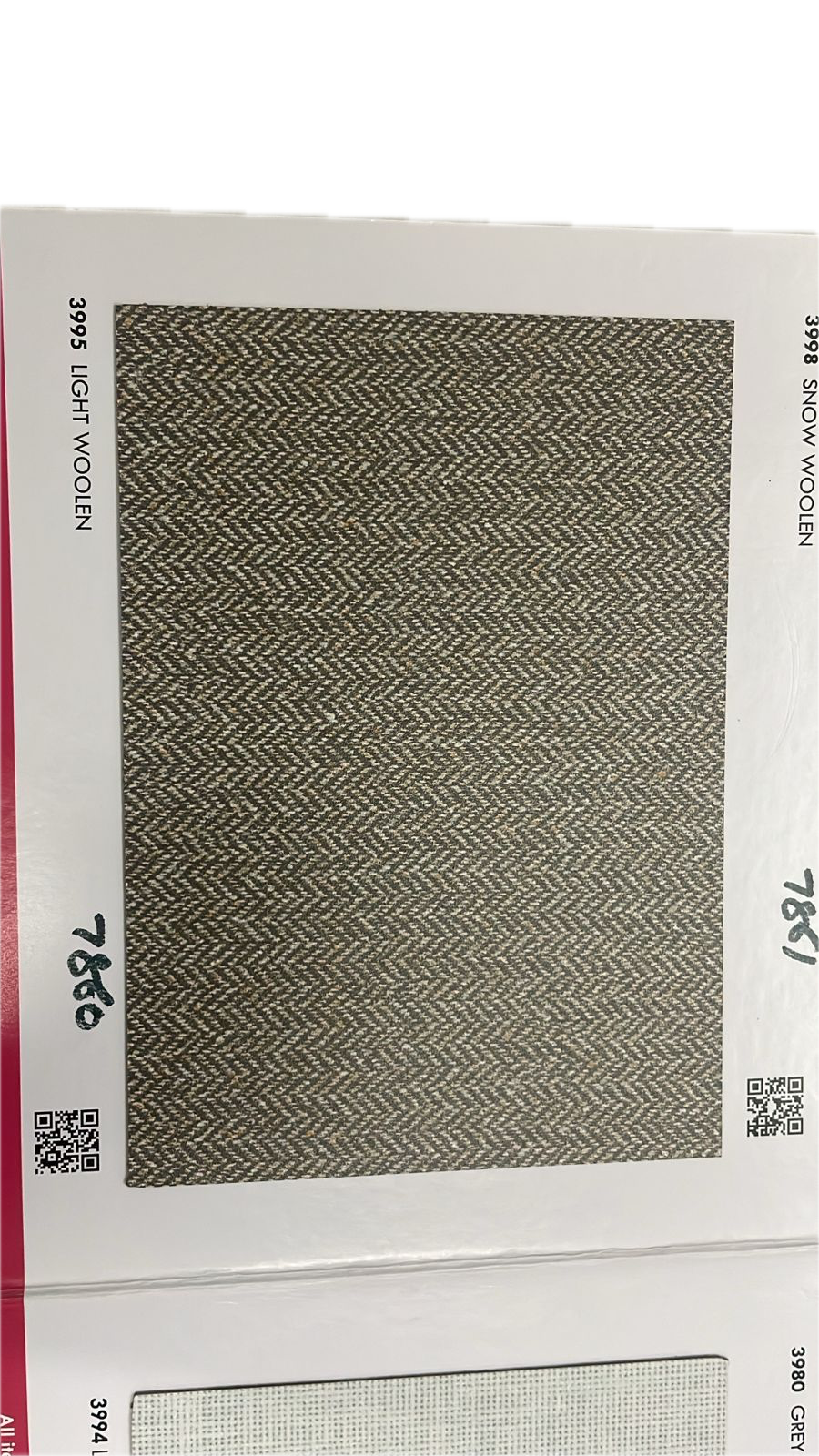 Durian Light Woolen inner laminate swatch – design 3995 – Samta Plywood Centre Ahmedabad