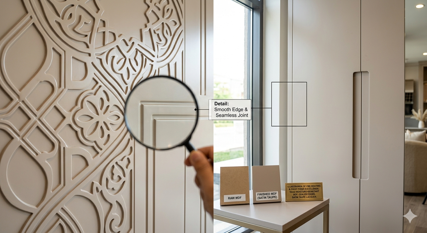 CNC-routed MDF wall panel with painted finish — Samta Plywood Centre Ahmedabad